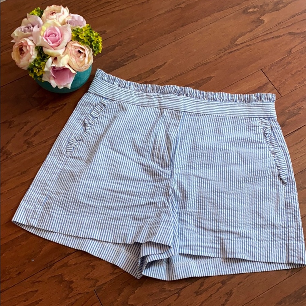 J.Crew High Waist Seersucker Shorts